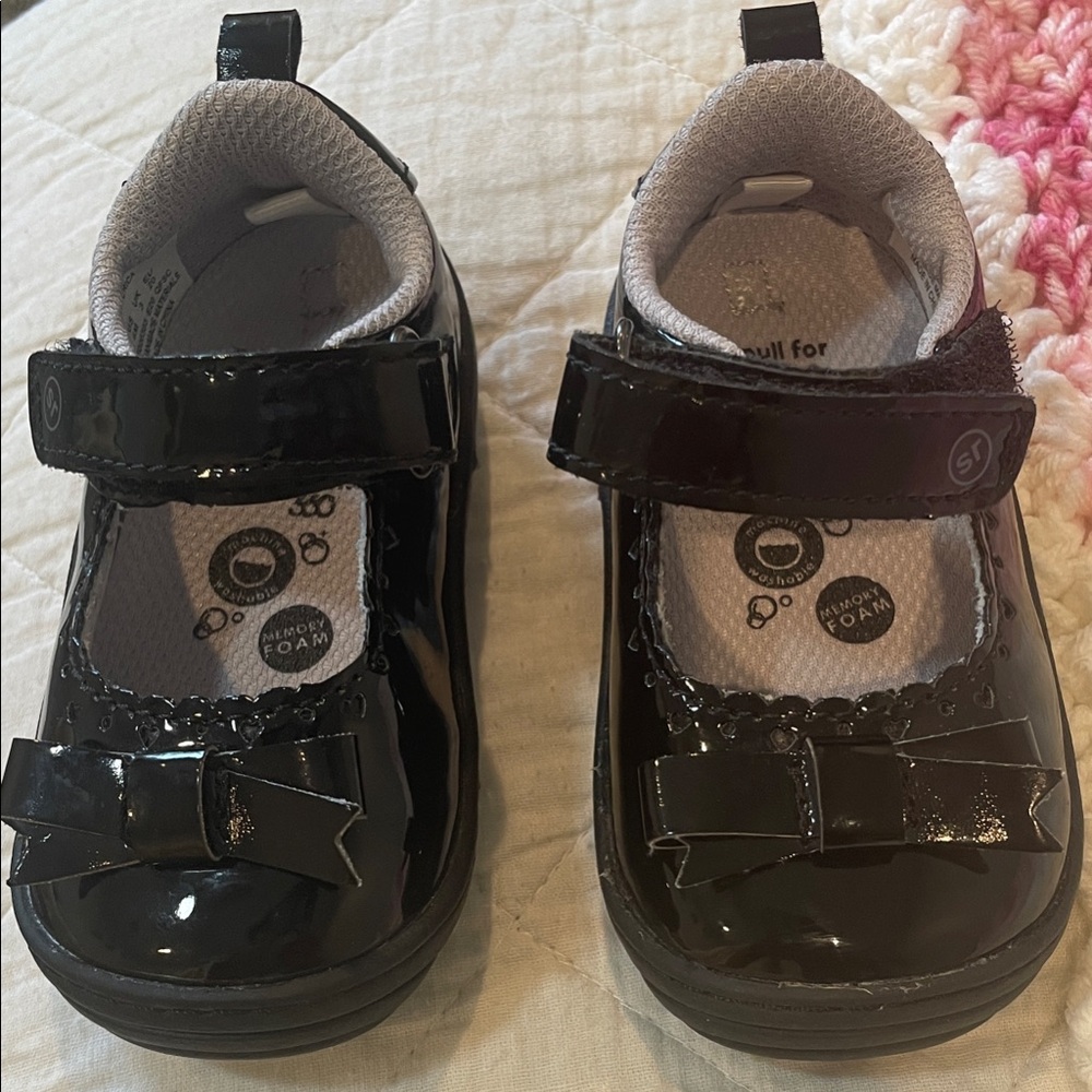 Stride Rite 360 Black Patent Dress Shoes with Bow